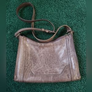 Frye grey leather crossbody